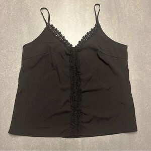 Elegant Black Lace Trim Cami Top